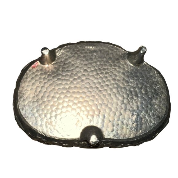 Antique Silver-Plated Trinket Box With Romantic Scene &‎ Red Velvet Interior - Picture 8 of 8